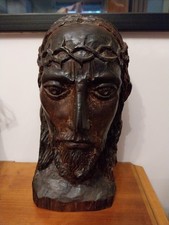 SCULPTURE BUSTE DE JESUS CHRIST EN BOIS D'EBENE DE RANARISON BERNARD