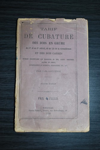 Tarif cubature des bois - des,