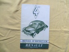 RENAULT 4CV - notice d'entretien - 1956