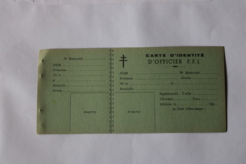 Carte identité officier - carte,
