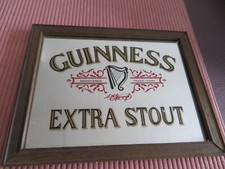 TABLEAU MIROIR Publicitaire GUINNESS  EXTRA STOUT  TBE