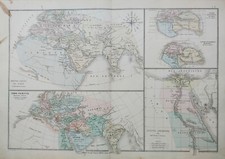 Carte géographique ancienne - MONDE & TEMPS PRIMITIFS & EGYPTE ANCIENNE