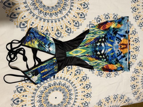 Robe plage mini - bleu, taille