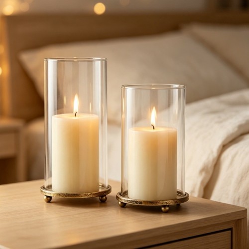 Bougeoirs verre style - bougeoirs,
