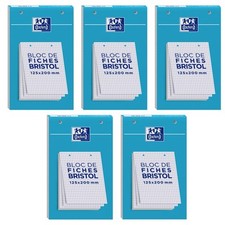 [400167359-5] Oxford Lot de 5 Blocs de 30 fiches bristol 125X200 perforées Q5...