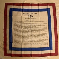Mouchoir en soie MANIFESTE DES 363 DEPUTES REPUBLICAINS ADRESSES A LA NATION