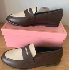 Chaussures Femme Mocassins Neuf Bicolore Marron Beige 36
