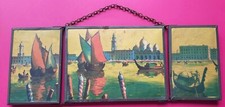 Ancien miroir triptyque sur Venise