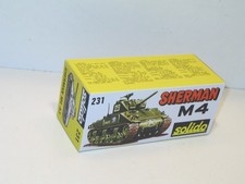 SOLIDO ref 231, boite repro en CARTON DUR pour char militaire sherman