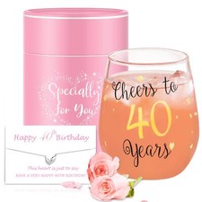 Verre a Vin sans Pied 40e Anniversaire Drôle Cadeau 40 ans Femmes Hommes Pers...