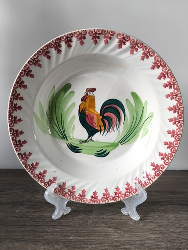 Ancien plat creux coq - ancien, moulin
