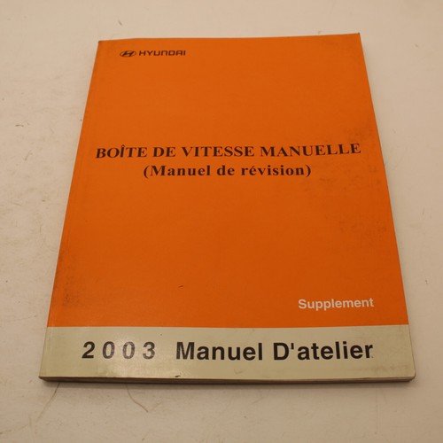 Manuel atelier hyundai boite - hyundai,