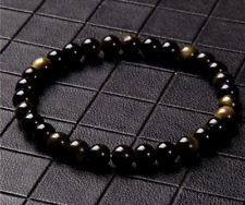 Bracelet de perles Obsidienne dorée en pierre Naturelle, Sur mesure