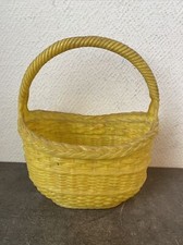 Ancien Petit Panier Plastique Jaune Deco Jouet Enfant Vintage