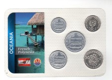 SET  5 COINS PIECES FRENCH POLYNESIA POLYNESIE Française  2008 - 2009  NEUF UNC