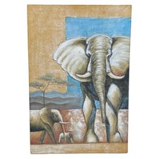 Peinture Éléphants en Relief