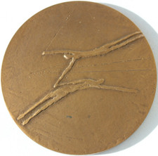 MEDAILLE EN BRONZE - SNCF - ELECTRIFICATION MANS-RENNES - 1965 - 68 mm - 141 g