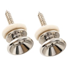 Musiclily Pro 2 Pieces Nickel Metal Strap Button For Fender Acoustic Guitar Bass