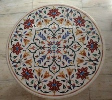 36 " Rond Marbre Blanc Centre