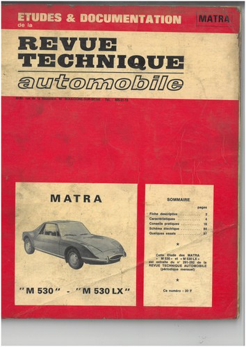M530 revue technique - m530, matra
