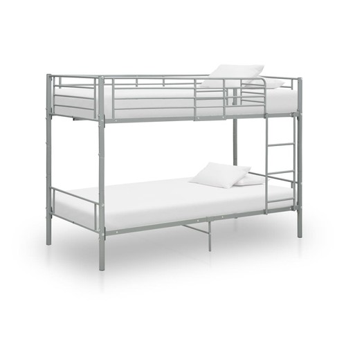 Lit superposé gris - gris, métal
