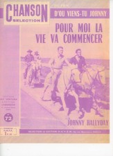 Johnny Hallyday  Partition "Pour moi la vie va commencer"   R@RE
