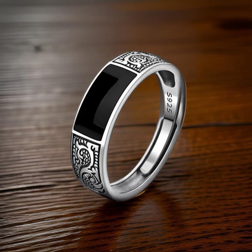 Chevalière obsidienne noire - chevalière,