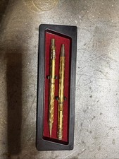 Lot De 2 Stylos Billes Et Critérium Design Couleur Or + Perles