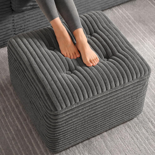 6in pouf ottoman corduroy - 23.6in,
