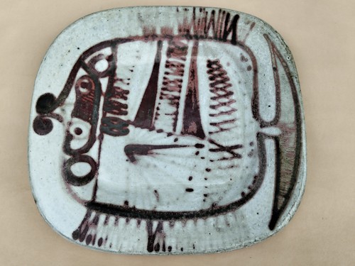 Plat céramique signé - plat,