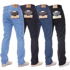 Hommes Jeans Jambe Droite Coupe Standard Basique Casual Travail Résistant Tout