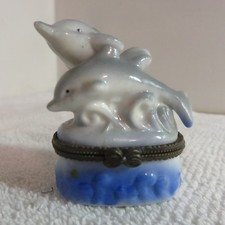 2 Dolphins - Hinged Porcelain