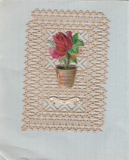 Ancienne image pieuse DENTELLE loin des yeux pres du coeur offert par l'amitié