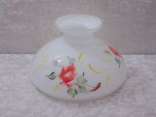 Abat-Jour En Opale Antique Pour Lampe À Pétrole - Peint À La Main - Vintage