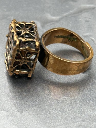 Bague brutaliste bronze - brutaliste, en