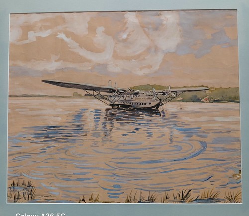 Grande aquarelle hydravion - grande,