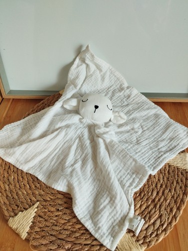 Doudou plat mouton - lange, blanc