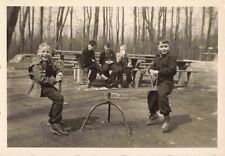 ANCIENNE PHOTOGRAPHIE 1954 JEUX D'ENFANTS BALANCOIRE A BASCULE