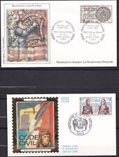 2 env. 1er jour , Indépendance américaine 1983, Code Civil 1973, - lot 923