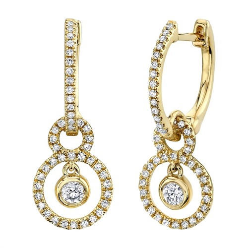 14k jaune diamant - diamant, huggie