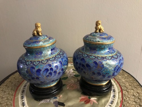 Cloisonne vase potiche pot - pot, foo