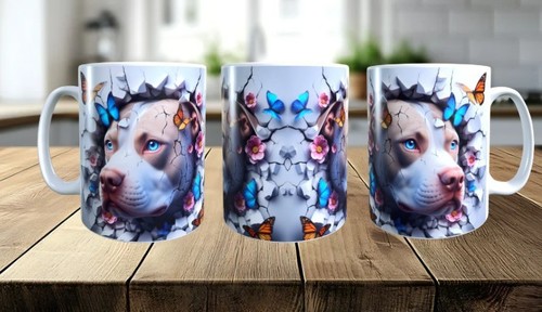 Mug pitbull yeux - , bleus,