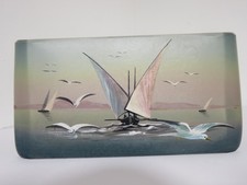 PETIT VASE JARDINIERE EN VERRE EMAILLE DECOR DE MARINE MONTJOYE LEGRAS  ???