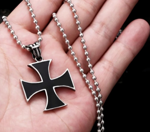 Collier croix fer chaîne - croix,