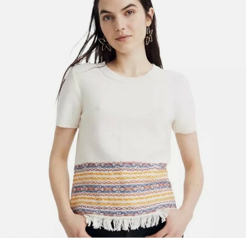 Madewell fringed jacquard - madewell,