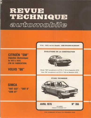 Revue technique automobile 355 - revue,