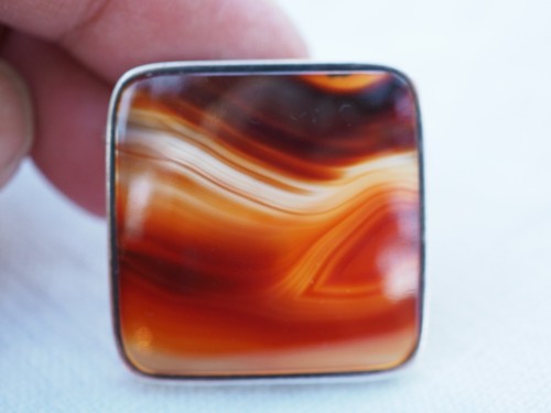 Broche ancienne agate argent - broche,