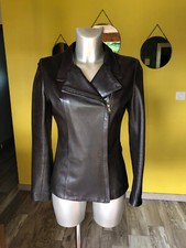 joli blouson cuir agneau noir VENT COUVERT taille 2  EXCELLENT ÉTAT valeur 800€