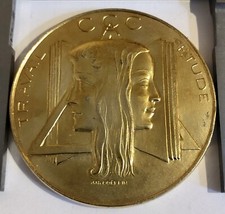 MÉDAILLE EN ARGENT DORÉ MEDAL SILVER POIDS 115 g