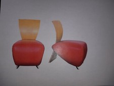 chaise vintage design de dietmar rouge,jaune,brun